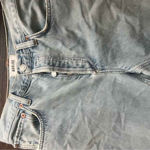 Agolde Mid Rise Light Wash Denim Jeans - Picture 3 of 4